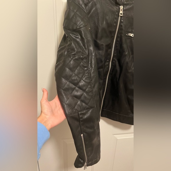 Guess Black Faux Leather Moto Jacket - Picture 8 of 8